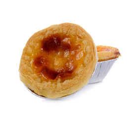 egg tart isolated on white background