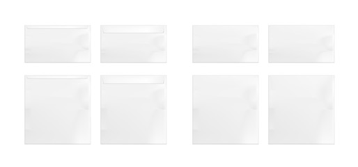 Set of white paper envelopes