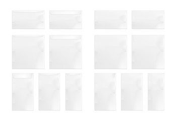 Set of white paper envelopes