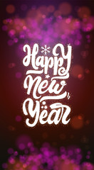 Happy New Year on the background light bokeh. Can be used for your design.