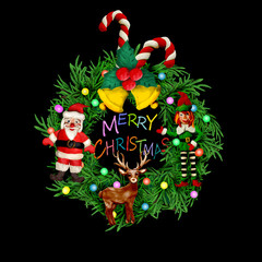 Christmas 3D Greeting card frame isolated
