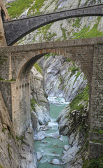 Fototapeta na wymiar Devil's Bridge, St. Gotthard pass, Switzerland