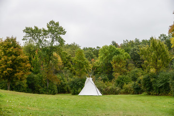 Teepee Tent in green field