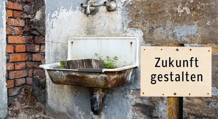 Altes Waschbecken Zukunft gestalten