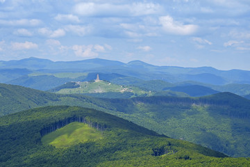 Fototapeta na wymiar Shipka tower view from mount Buzludza, Bulgaria 1