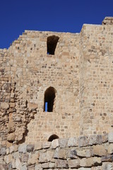Mauern der Kreuzfahrer Burg Kerak in Jordanien 