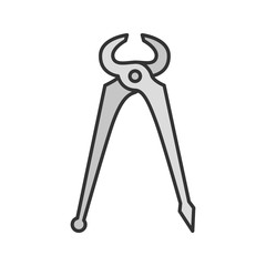 Carpenter's end cutting pliers color icon