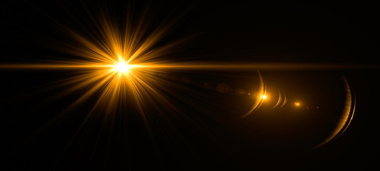 gold  lens flare light effect. Abstract background with shiny sparkle glowing . Easy to add overlay...