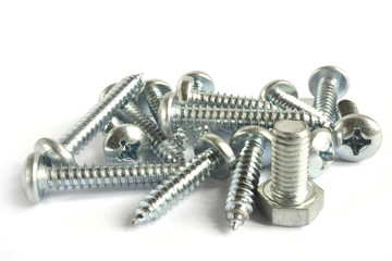 Screws on white