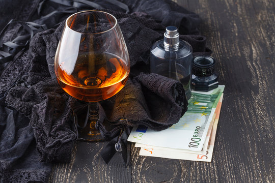 black lingerie with money