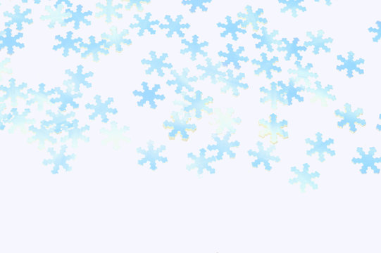 Decorative glittering blue snowflakes