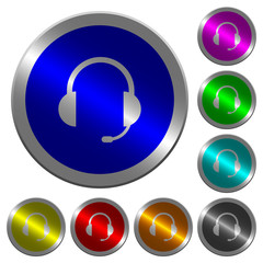 Headset with microphone luminous coin-like round color buttons
