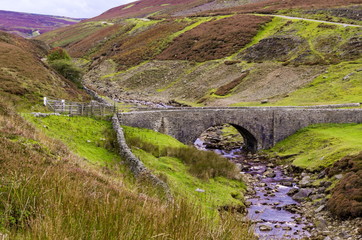 Old Gang Beck, Reeth High Moor.
 Stone bridge over Old Gang Beck, looking towards Reeth High Moor in North Yorkshire.
