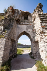 Fototapeta na wymiar Ancient castle ruins (XII century), Kremenets, Ternopil region, Ukraine