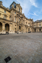 Fototapeta na wymiar Paris, France - November, 2017. Louvre Museum. Famous historical art landmark in Europe. Romantic, tourist, architecture, beautiful symbol.