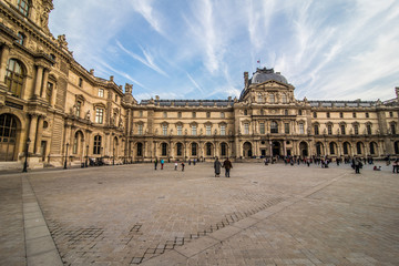 Paris, France - November, 2017. Louvre Museum. Famous historical art landmark in Europe. Romantic,...