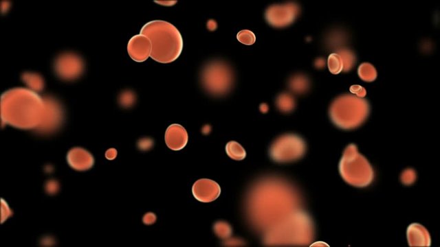 blood cells fly in space. cinematic background. 3d animation. seamless loop.