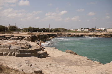 San Foca, Italy - September 2012 : View of San Foca beaches