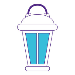 vintage lantern on color sections silhouette
