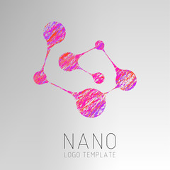 Nanotechnology creative logo design.  Creative logotype design concept. Biotechnology symbol