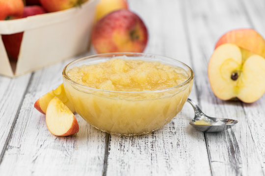 Portion of fresh made Applesauce (selective focus)