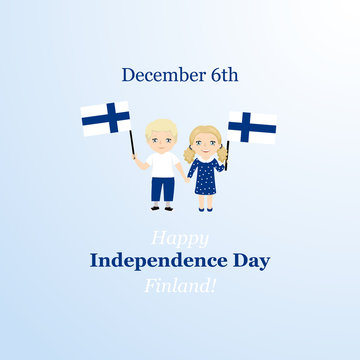 December 6th, Finland, Independence Day greeting card. 