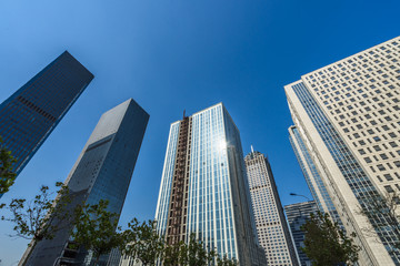 architectural complex against sky in downtown tianjin, china.