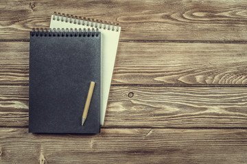 Notebook with pencil