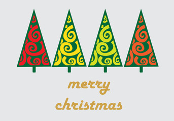     christmas tree in grey background 