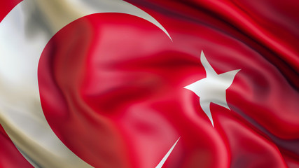 Waiving Flag of Turkey