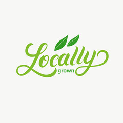 Fototapeta premium locally Grown hand written lettering logo, label, badge, emblem