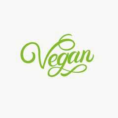 Vegan hand written lettering. Modern calligraphy for label, logo, badge,emblem.