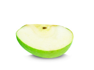 piece of green apple isolated on white