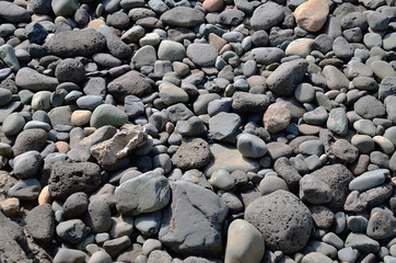 black volcan stones