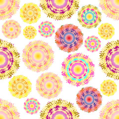 Seamless pattern with abstract  color circle