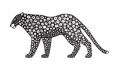 Decorative stylized jaguar wildcat. Vector animal illustration. Isolated on white background. © Ekaterina