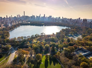 Photo sur Aluminium New York Panorama de New York depuis Central Park, vue aérienne