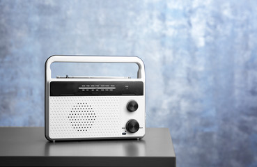 Retro radio on table