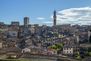 Obraz premium Bell tower Siena, italy, Piazza del Campo