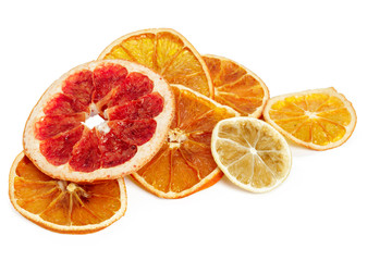 dried citrus fruit isolated on white