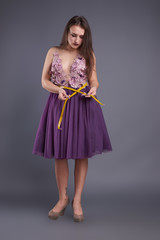 Strong and gentle girl background isolated