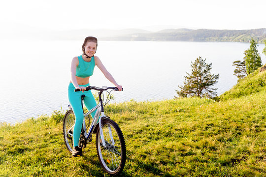 Girl travelling on a bicycle