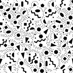 Black geometric seamless pattern