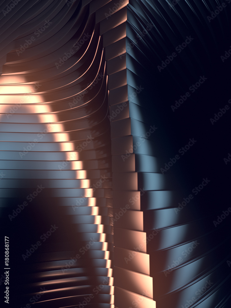 Aufkleber Wave band abstract background surface 3d rendering