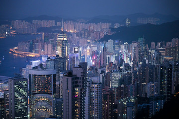 Fototapeta na wymiar Honk Kong by night.