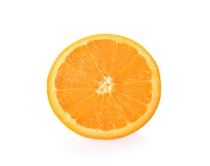 fresh orange sliced on white background