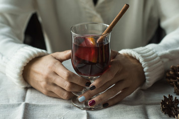 woman with mulled wine