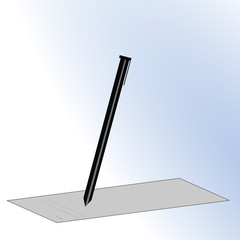 Pen Writing on paper 3D Vector Illustration