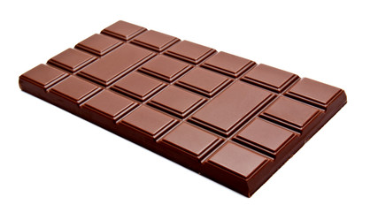 Dark milk whole chocolate isolated on a white