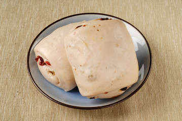 Chinese steamed buns on the plate       